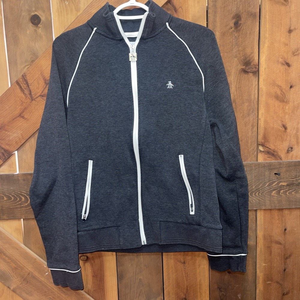 Original Penguin Track Jacket Mens Medium Grey